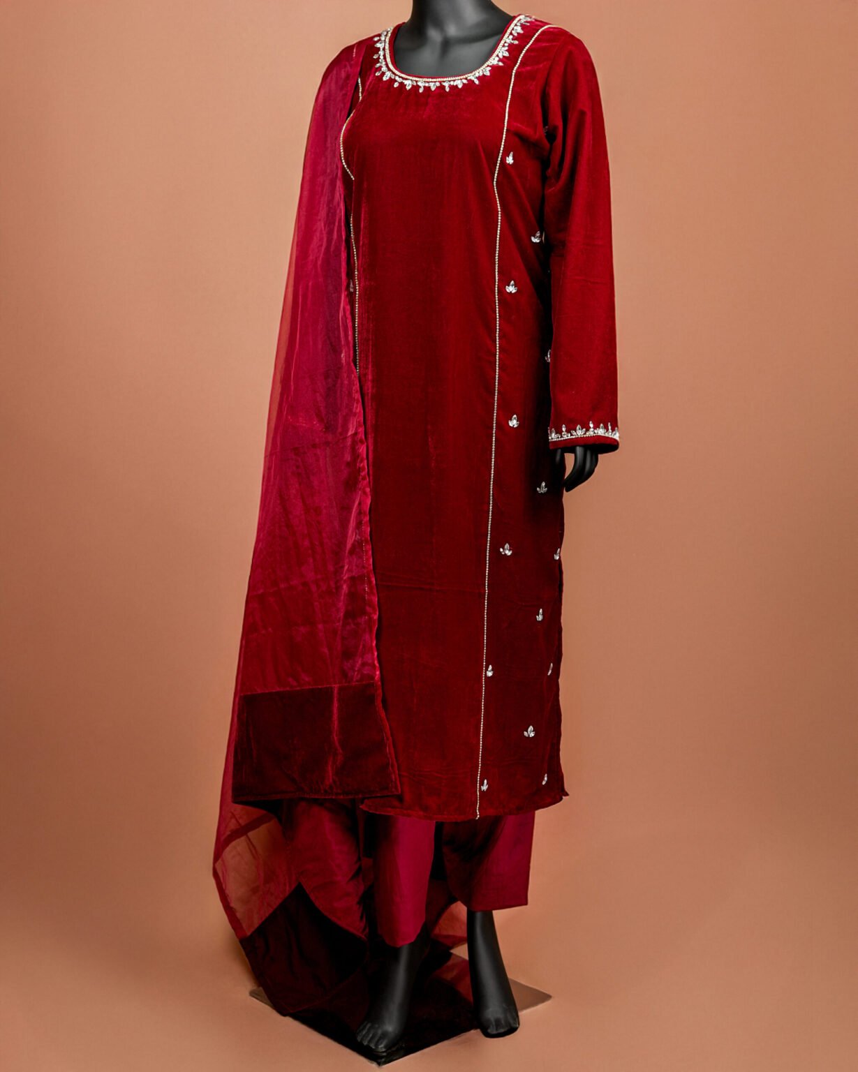 Maroon Velvet Suit