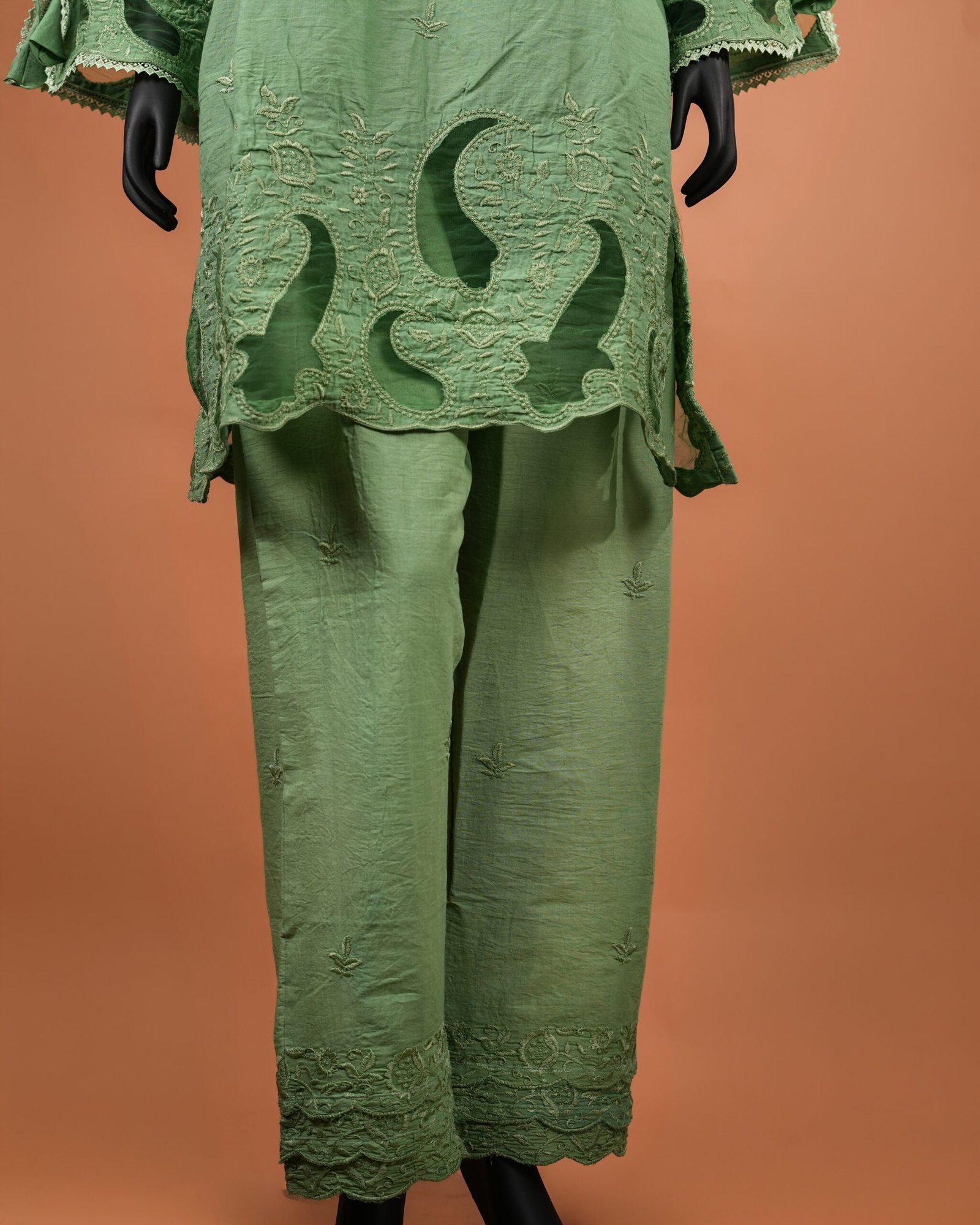 Cotton-Designer- Suits-Green- Color-Bottom