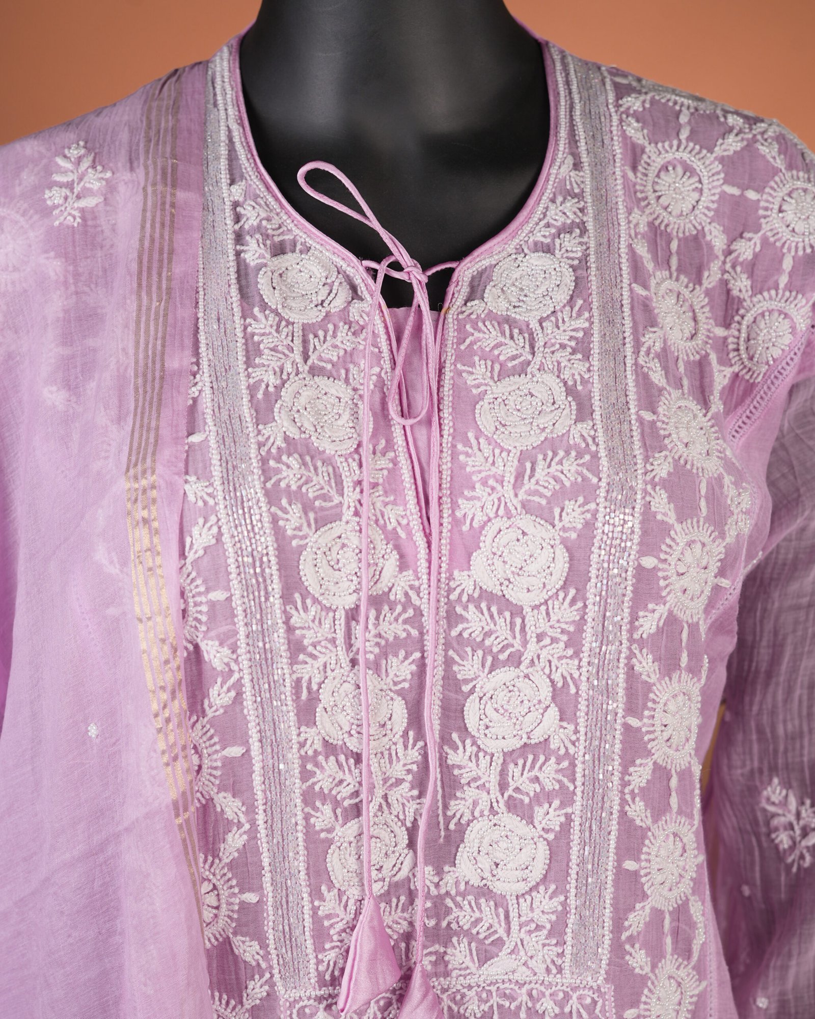 Lucknowi-Designer-Chikankari-Suits-Purple-Close UP