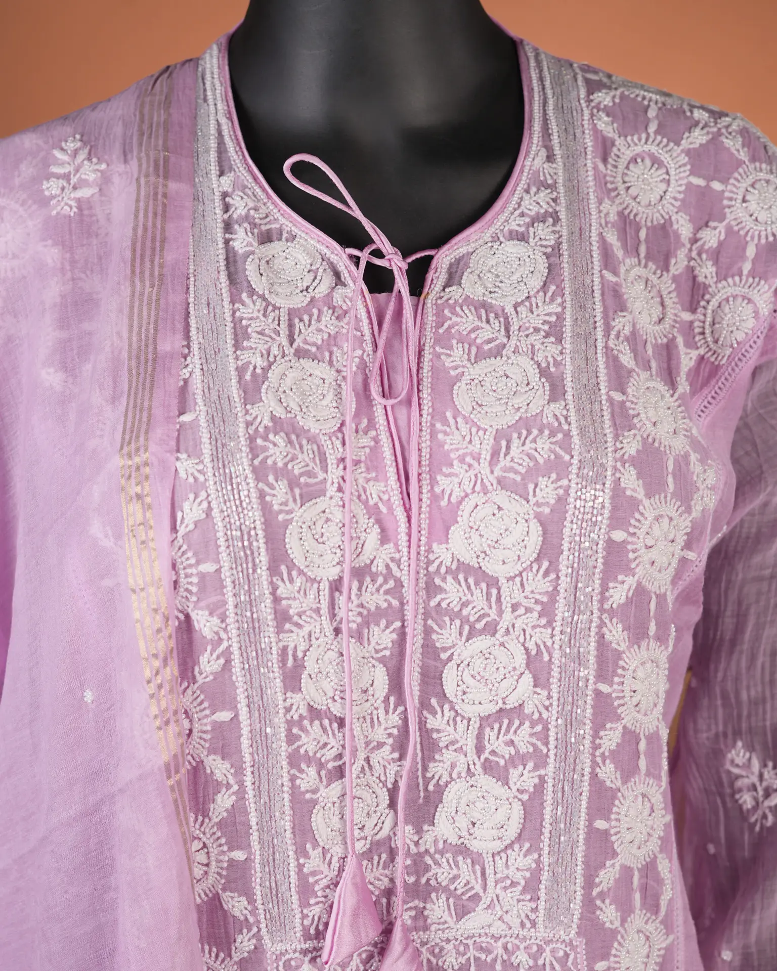 Lucknowi-Designer-Chikankari-Suits-Purple-Close UP